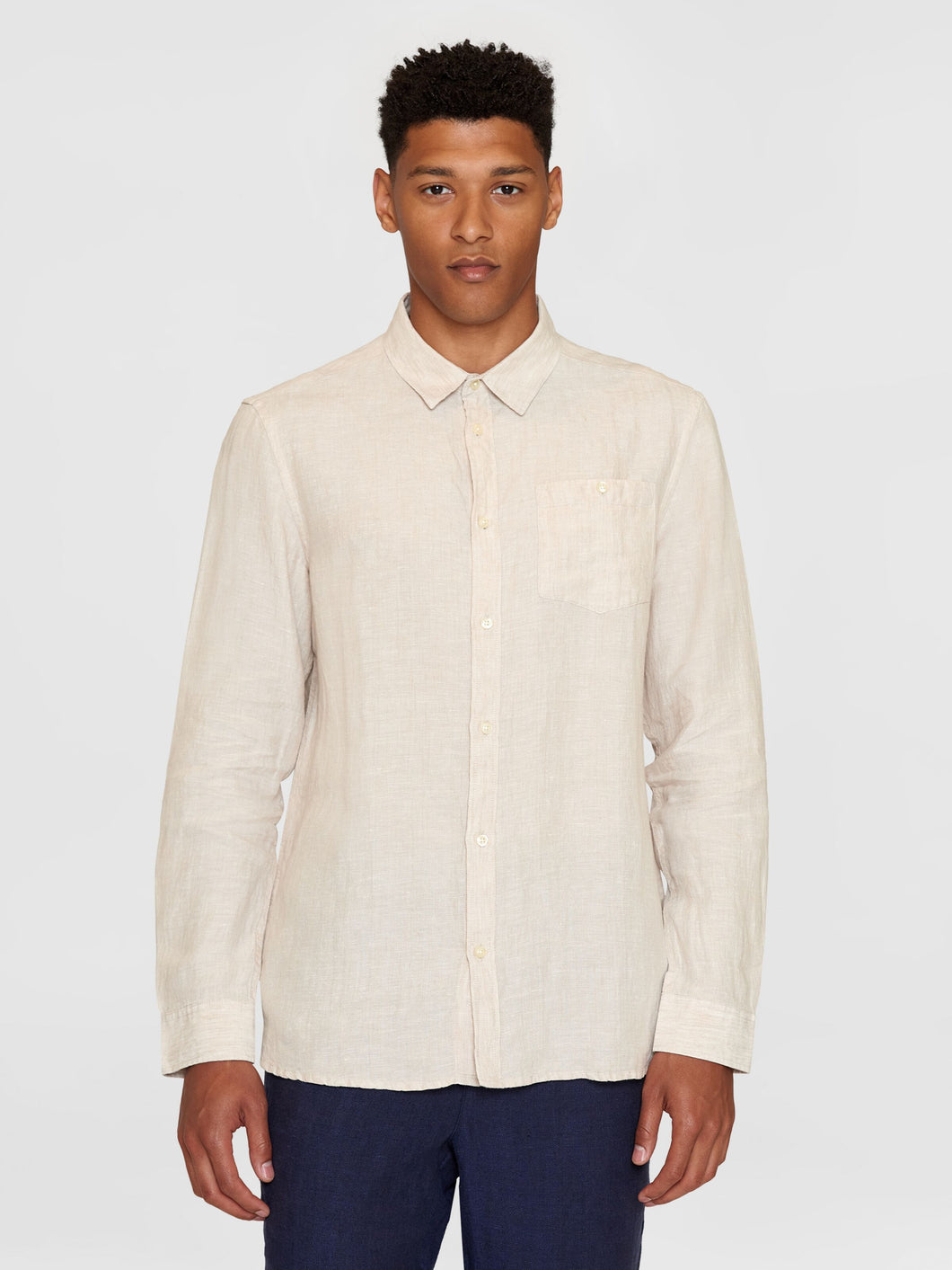 Knowledge Cotton Apparel - Linen Shirt Offwhite