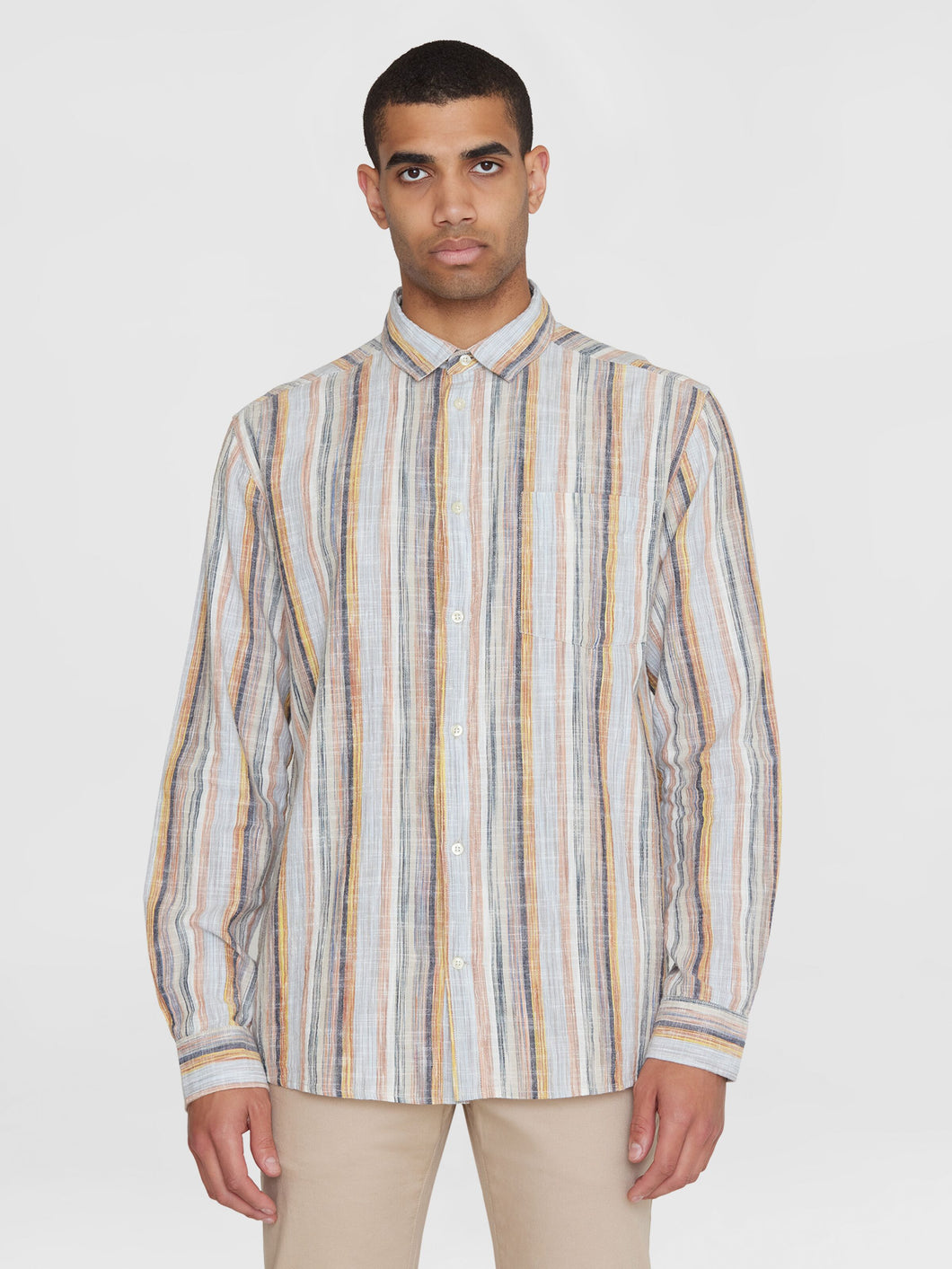 Knowledge Cotton Apparel - Linen Shirt Stripes