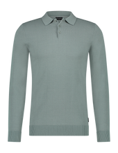 Load image into Gallery viewer, Saint Steve - Berend Knitted Polo Long Sleeve Silver Green

